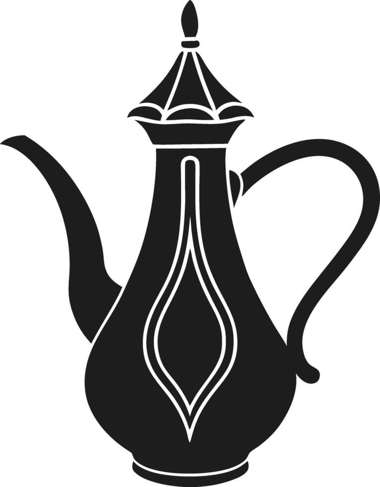 Traditional Arabic Coffee Pot Silhouette Illustration vector