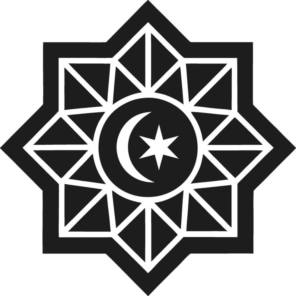 Elegant Islamic Star Pattern Silhouette Illustration vector
