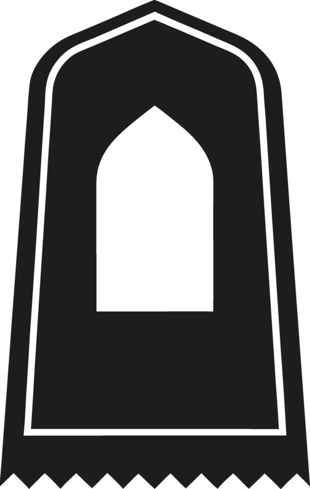 Silhouette of Prayer Rug with Islamic Arch Design vector