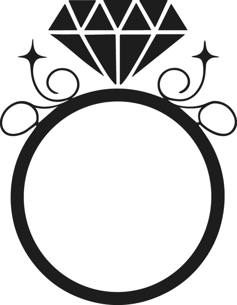 Ornamental Diamond Ring Silhouette Illustration vector