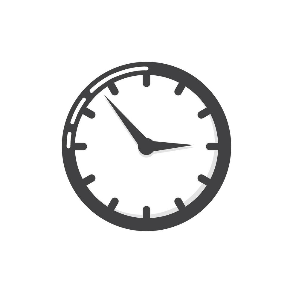 Clock icon in flat style. Round watch illustration on isolated background. Timer sign business concept. vector