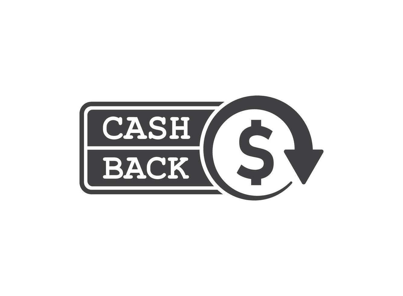 Cashback icon in flat style. Money back label illustration on isolated background. Cash back poster sign business concept. vector