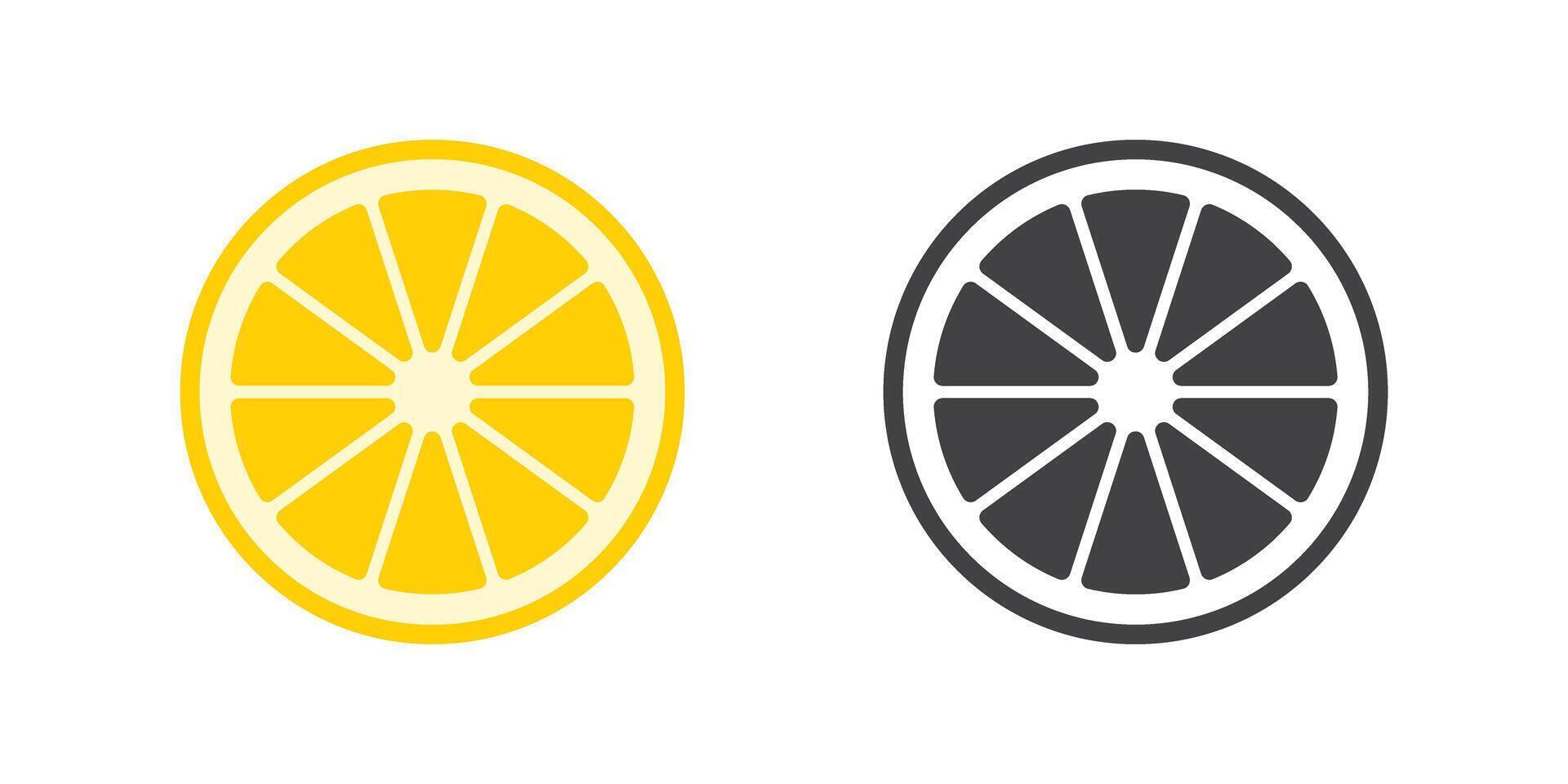 Lemon fruit icon in flat style. Organic fruits illustration on isolated background. Vitamin C food sign business concept. vector