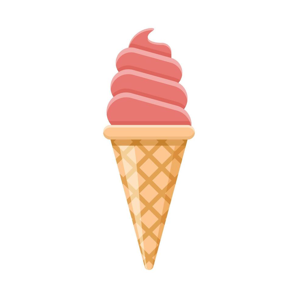 Ice cream icon in flat style. Tasty dessert illustration on isolated background. Sweet eating sign business concept. vector