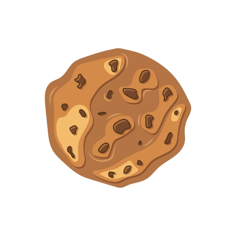 Cookie icon in flat style. Tasty biscuit illustration on isolated background. Chocolate bakery sign business concept. vector