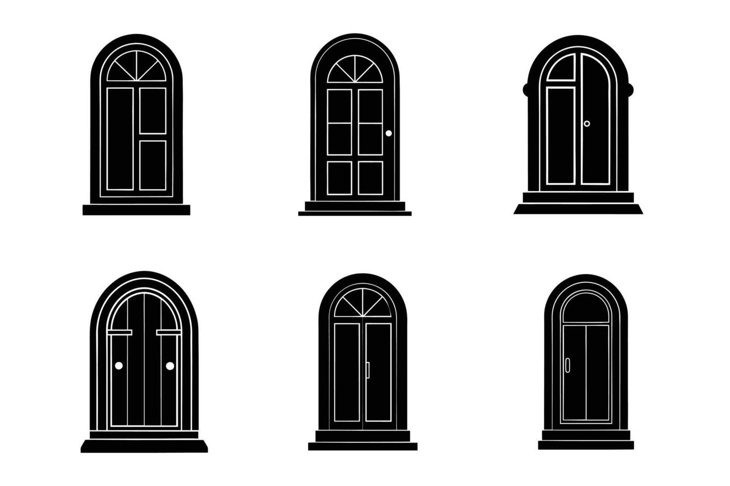 Door icons open door sequence vector
