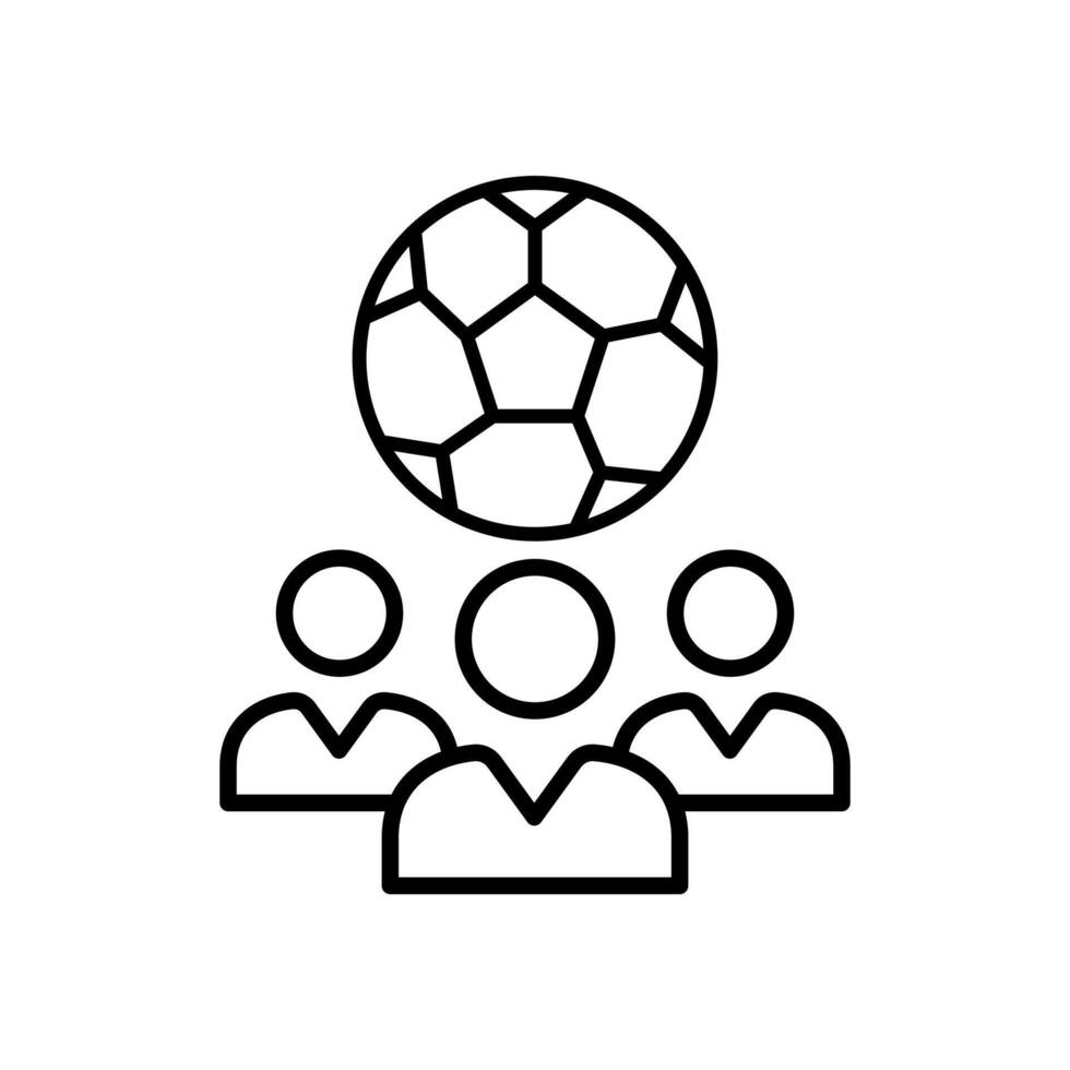 sports team icon in outline style. suitable for sports themes, football etc. isolated white background, editable. vector