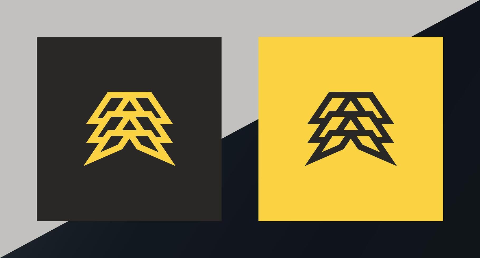 Abstract Geometric Lightning Logo in Black and Yellow vector