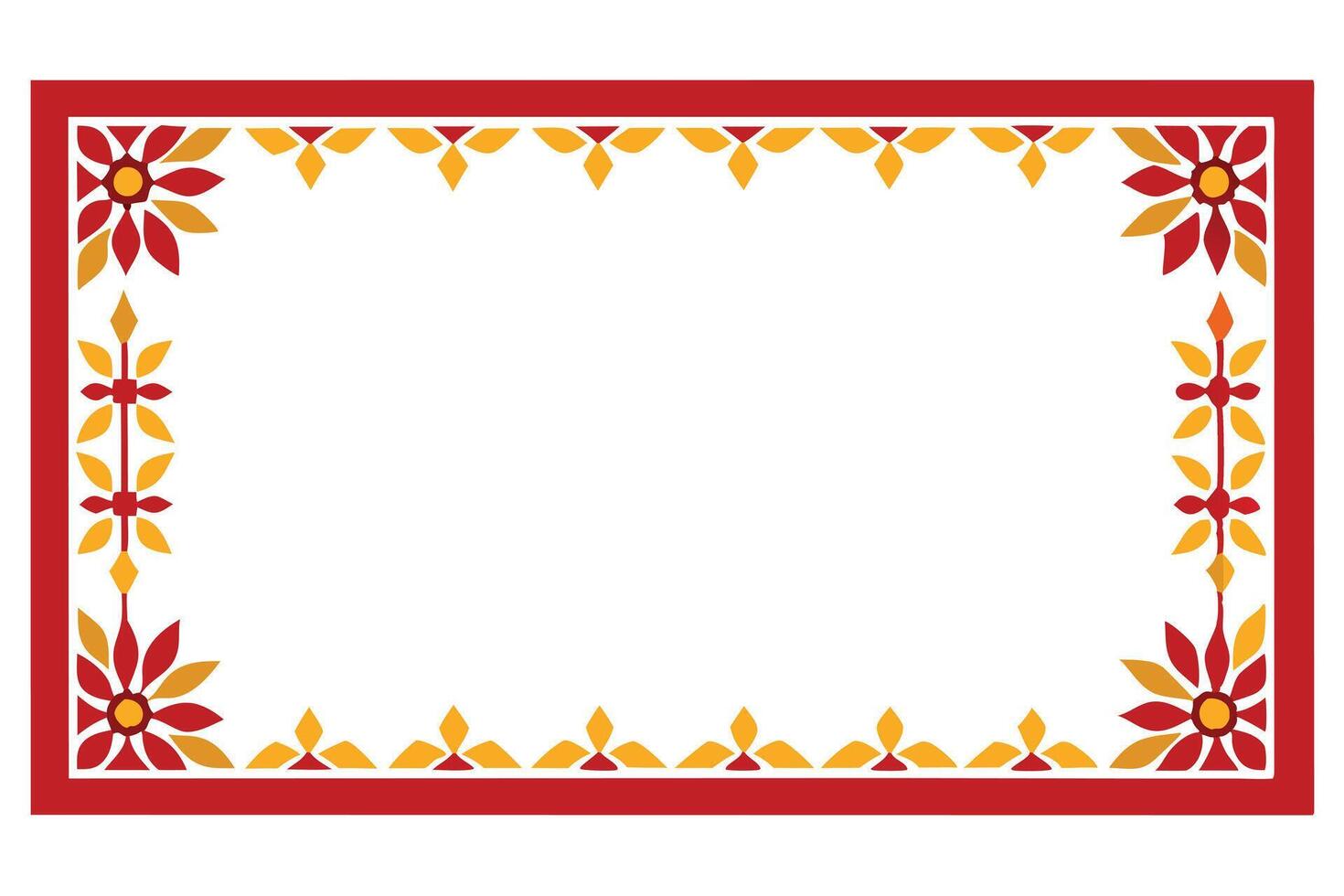 Rectangular Frame Or Wreath Decorated With Green Leaves vector
