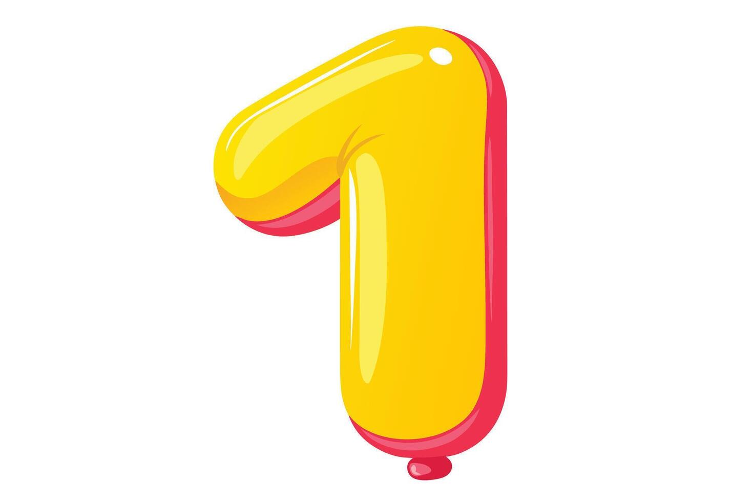 Shiny plastic pink number 1 vector