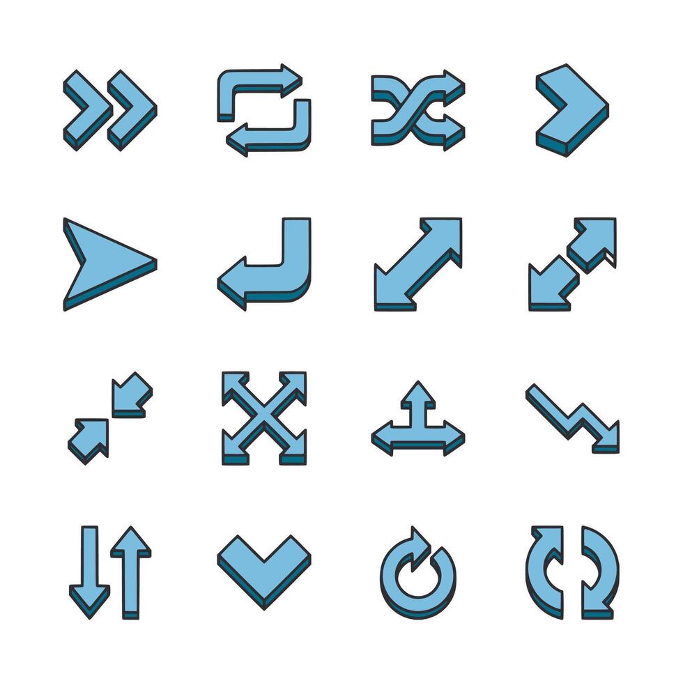 A set of blue arrows and X's are shown in a grid vector