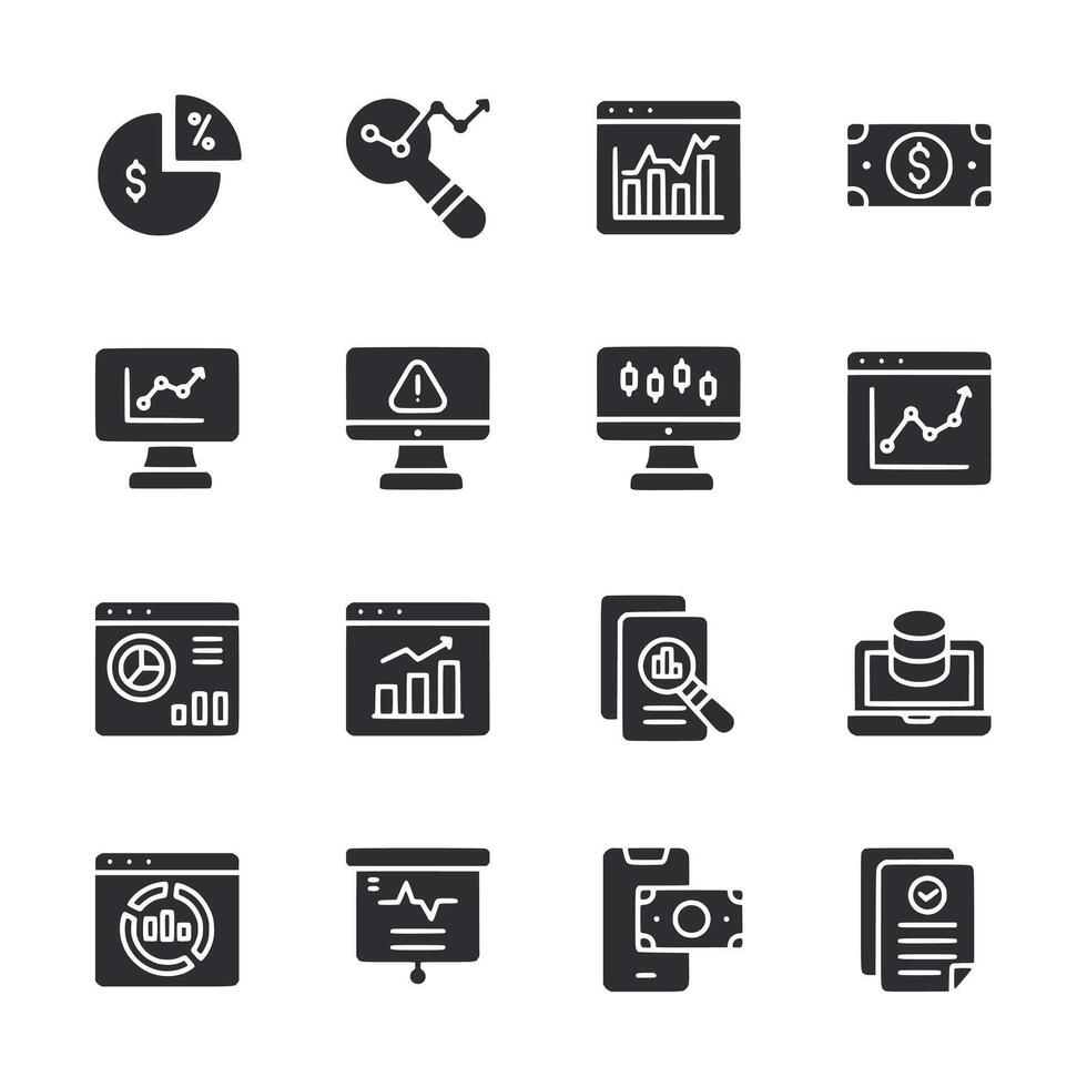 A set of icons for finance and business vector