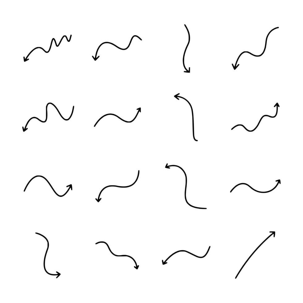 A set of arrows with different shapes and sizes vector