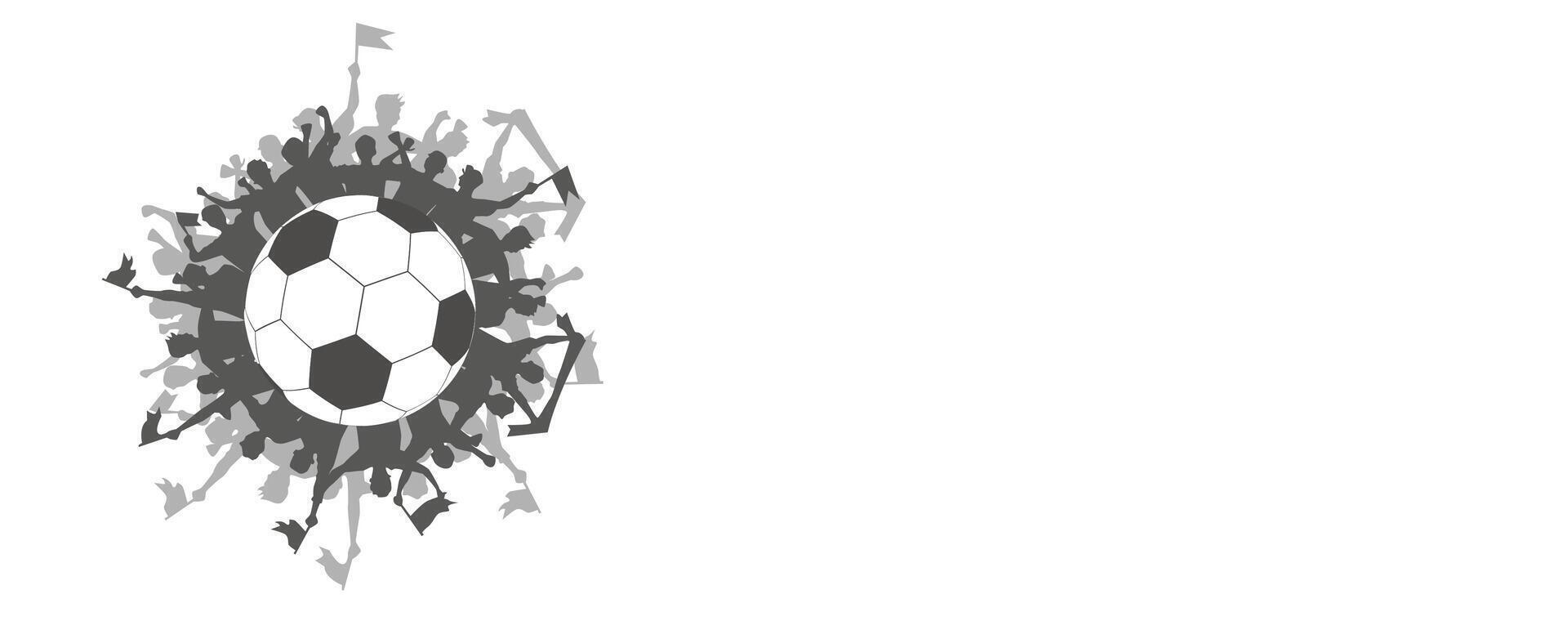 a soccer ball is surrounded by funs vector