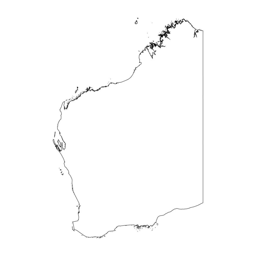 Western Australia blank outline map vector