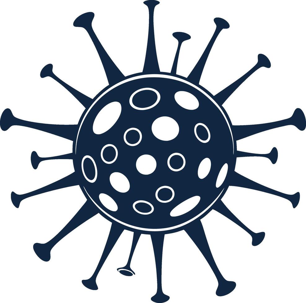 Dark blue virus particle. vector