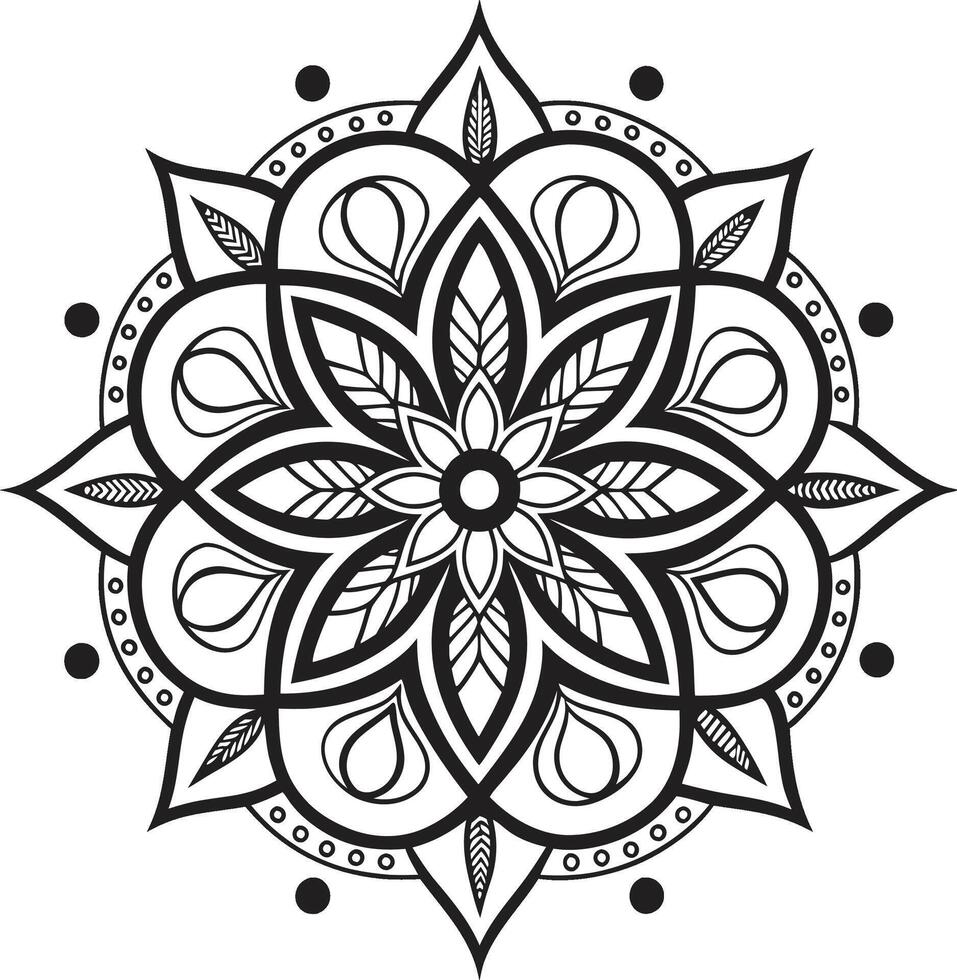 Mandala design intricate floral pattern symmetrical geometric shapes. vector