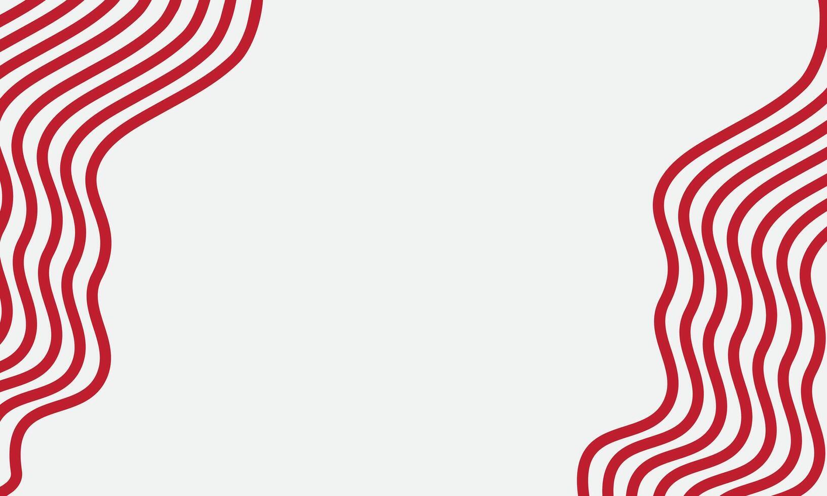Abstract red line wave on white background vector