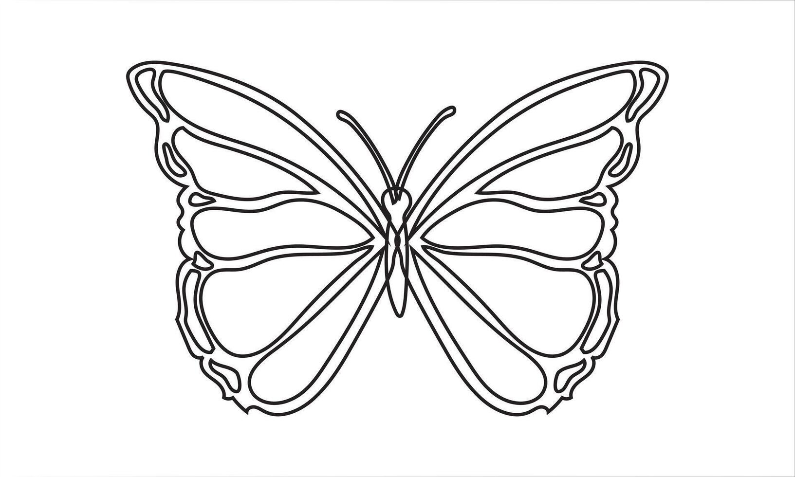 Butterfly winged insect line art icon for apps and websites vector