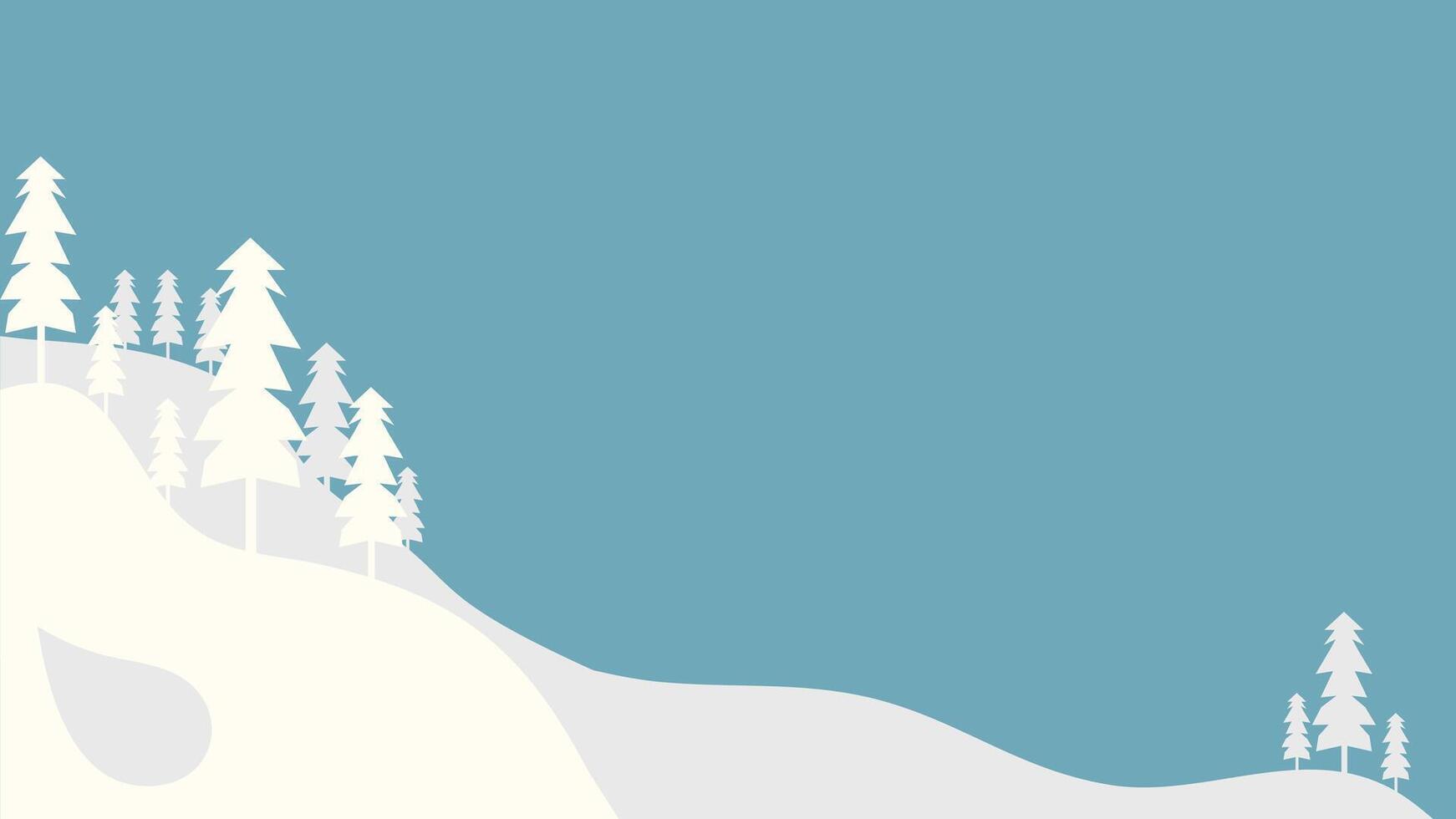 blue winter background with white snow covered mountain vector