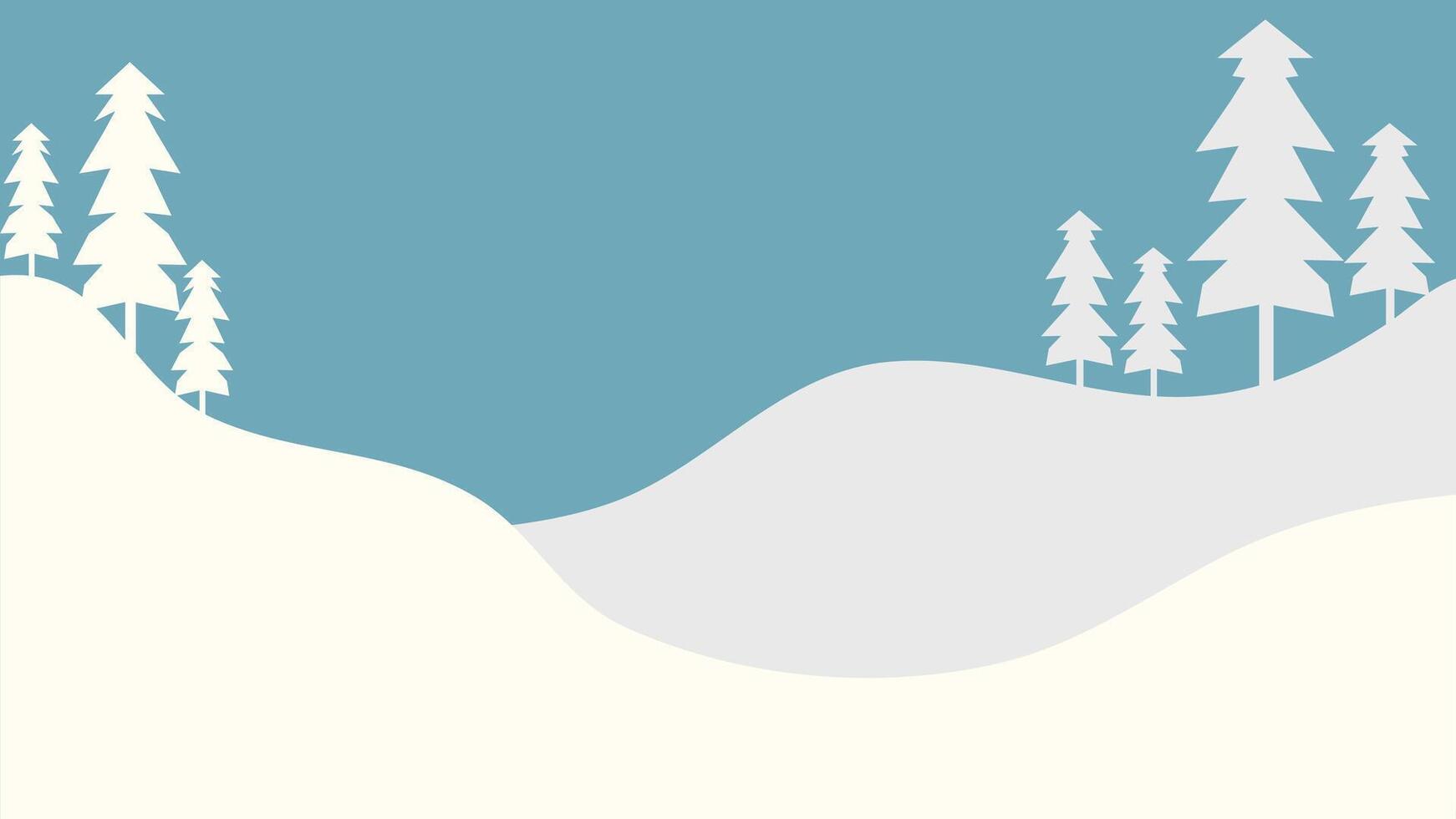 Winter landscape with trees and snow vector