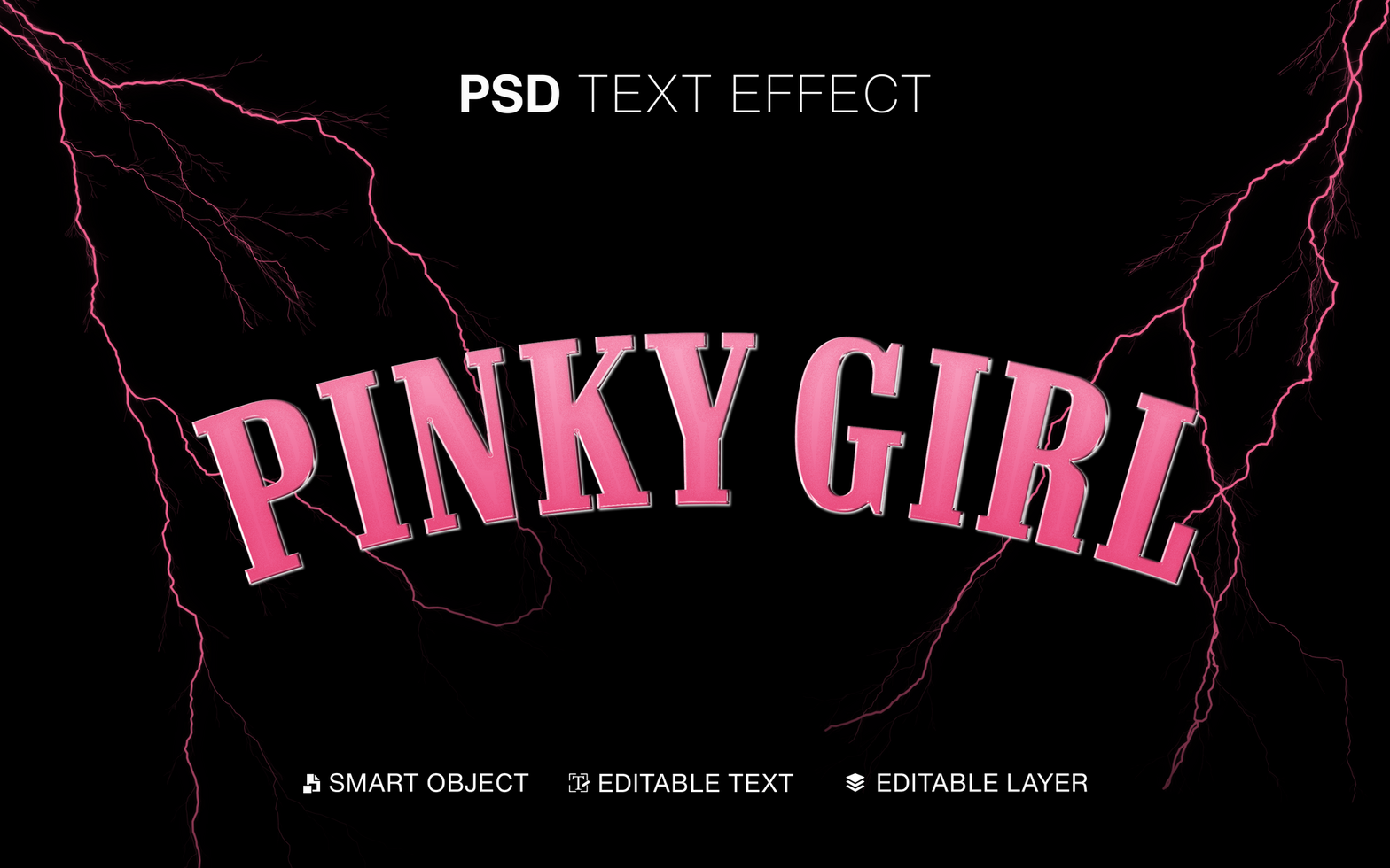 Editable Text Gradient Pinky Girl Text Effect psd