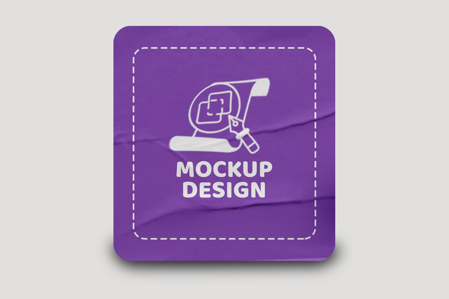 Square Sticker Mockup Design Template psd