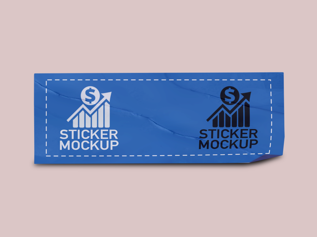 Rectangle Sticker Mockup Design Template Promotional Label Tag Mockup psd