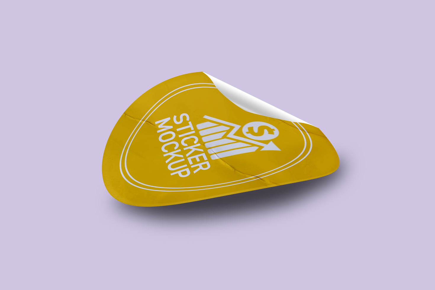 Creative Oval Peeling Sticker Mockup Design Template Promotional Label Tag Mockup psd