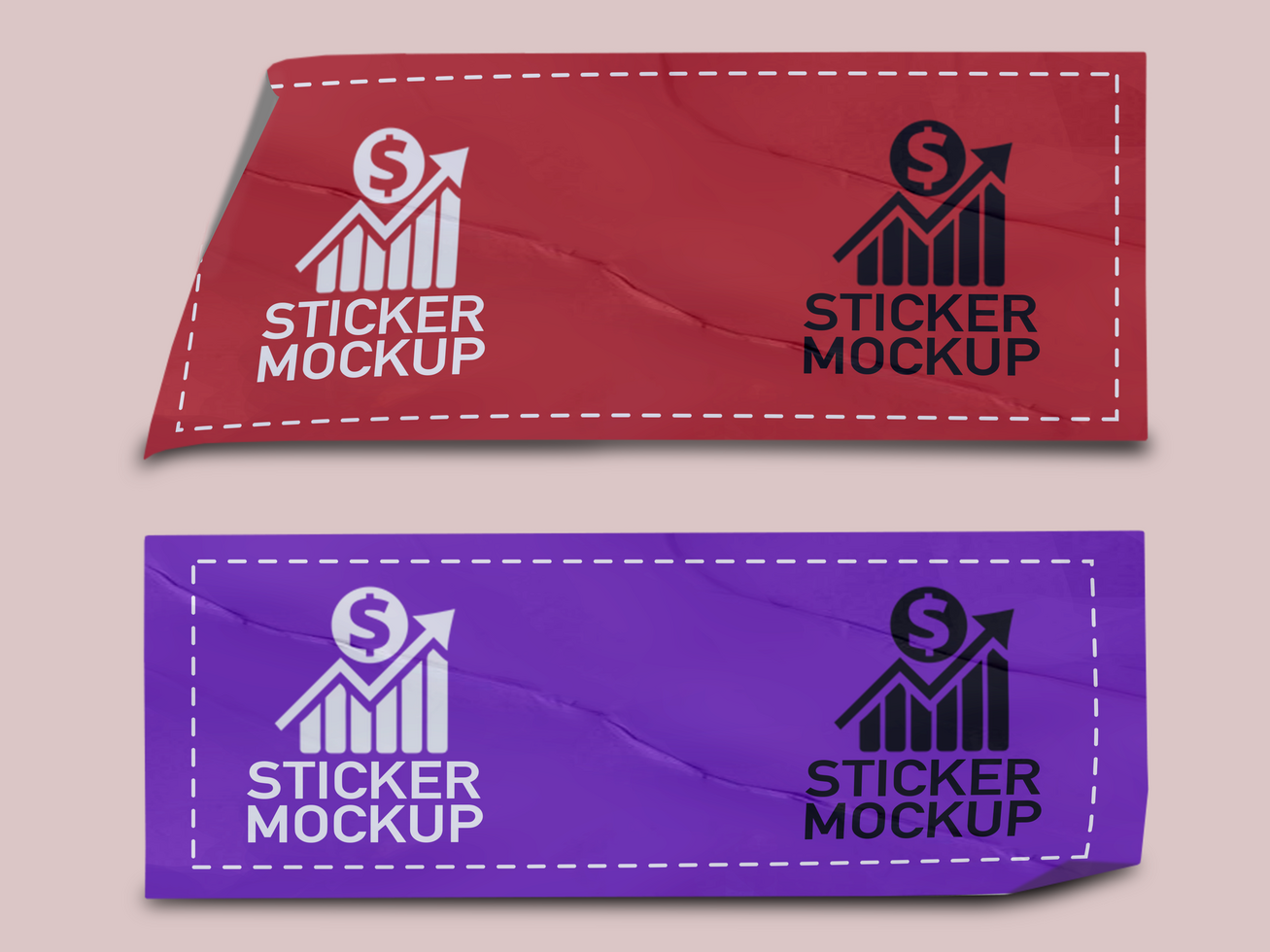 Creative Paper Sticker Mockup Design Template Promotional Label Tag Mockup psd