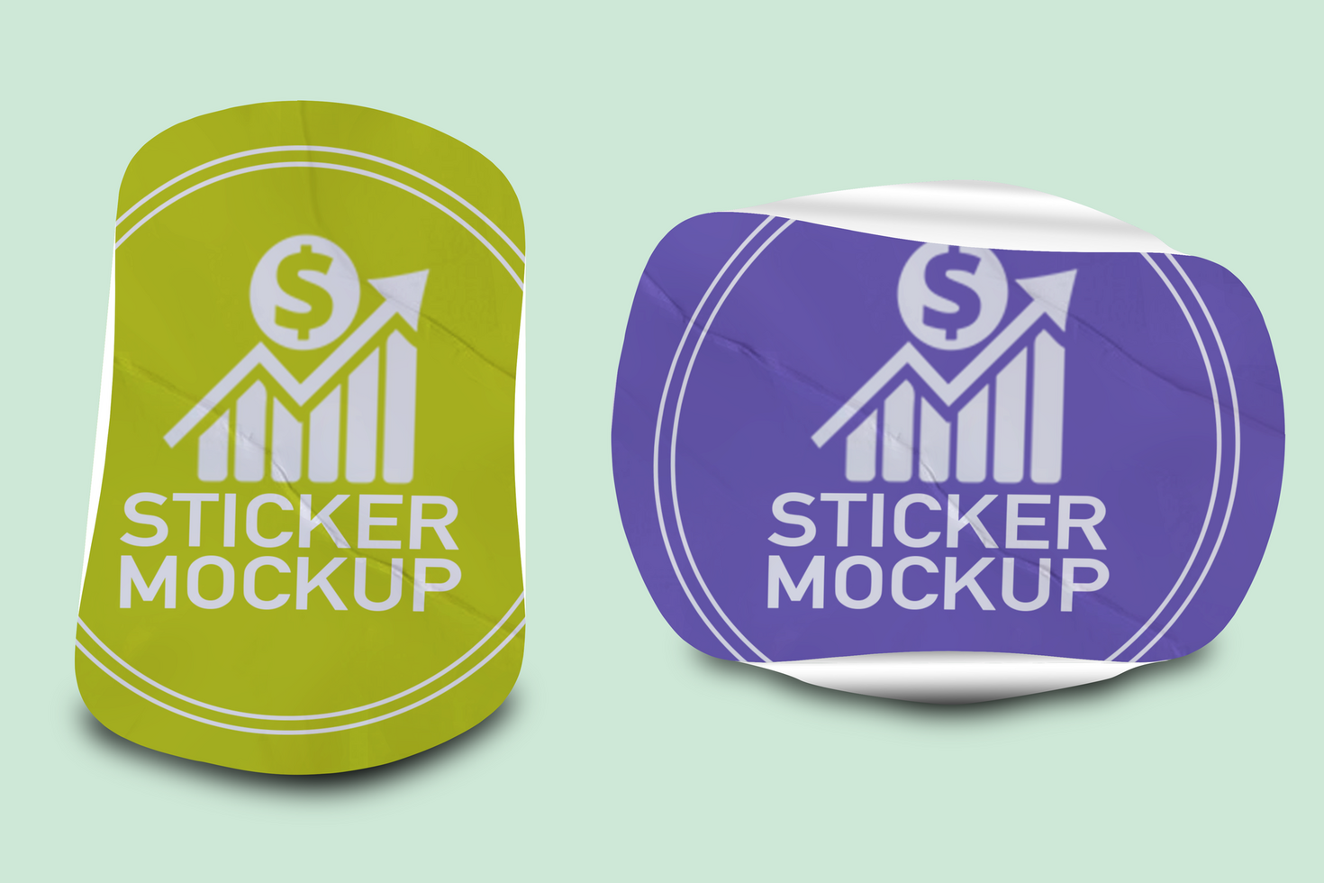 Realistic Round Sticker Mockup Design Template Promotional Label Tag Mockup psd