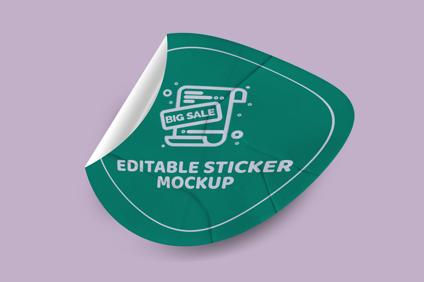 Oval Sticker Mockup Design Template Promotional Label Tag Mockup psd