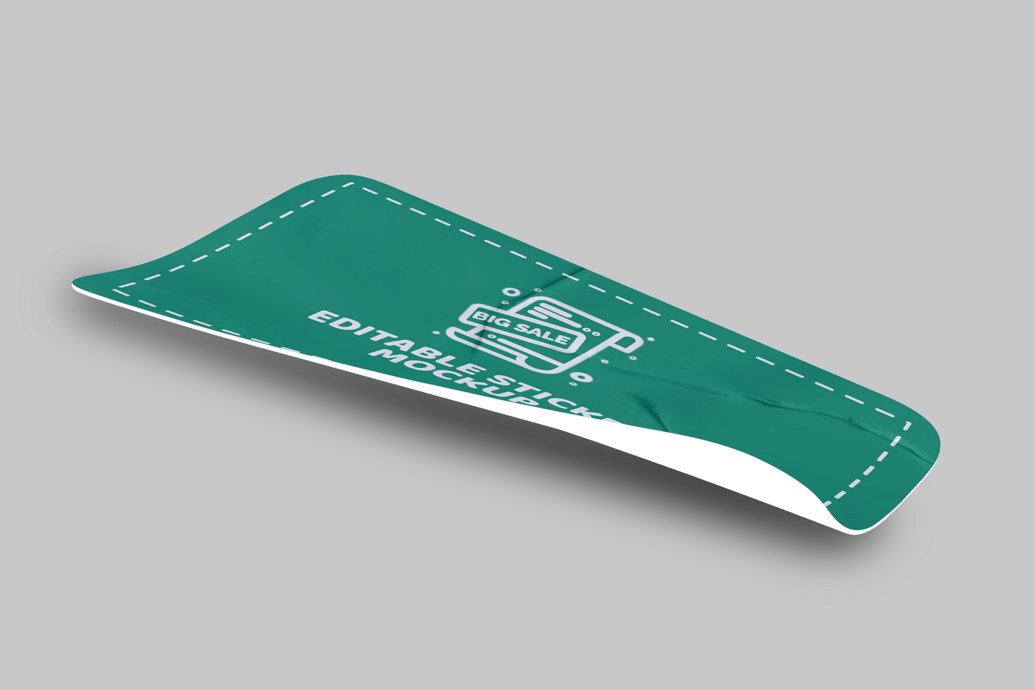 Rectangle Fold Sticker Mockup Design Template Promotional Label Tag Mockup psd