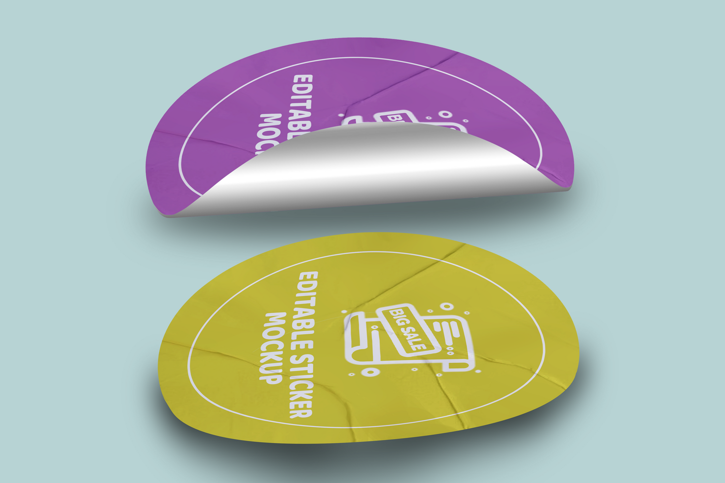 Realistic Round Sticker Mockup Design Template Promotional Label Tag Mockup psd