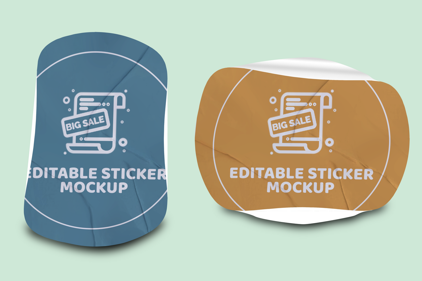 Realistic Round Sticker Mockup Design Template Promotional Label Tag Mockup psd