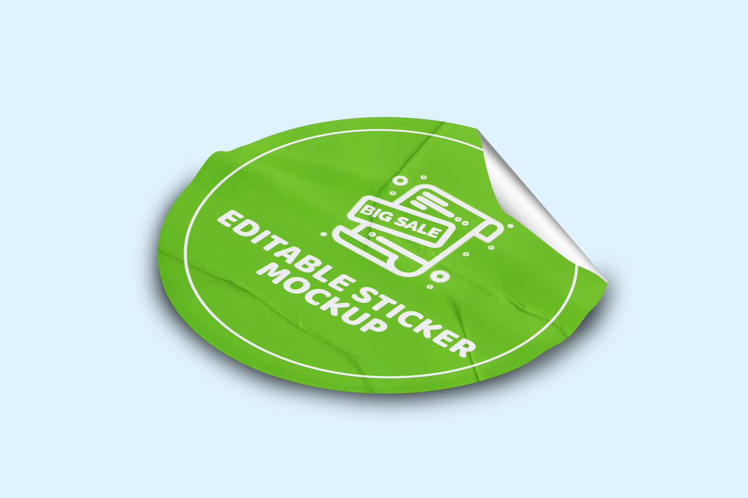 Glued Paper Sticker Mockup Design Template Promotional Label Tag Mockup psd