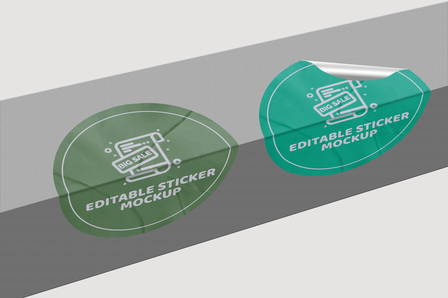 Realistic Round Sticker Mockup Design Template Promotional Label Tag Mockup psd