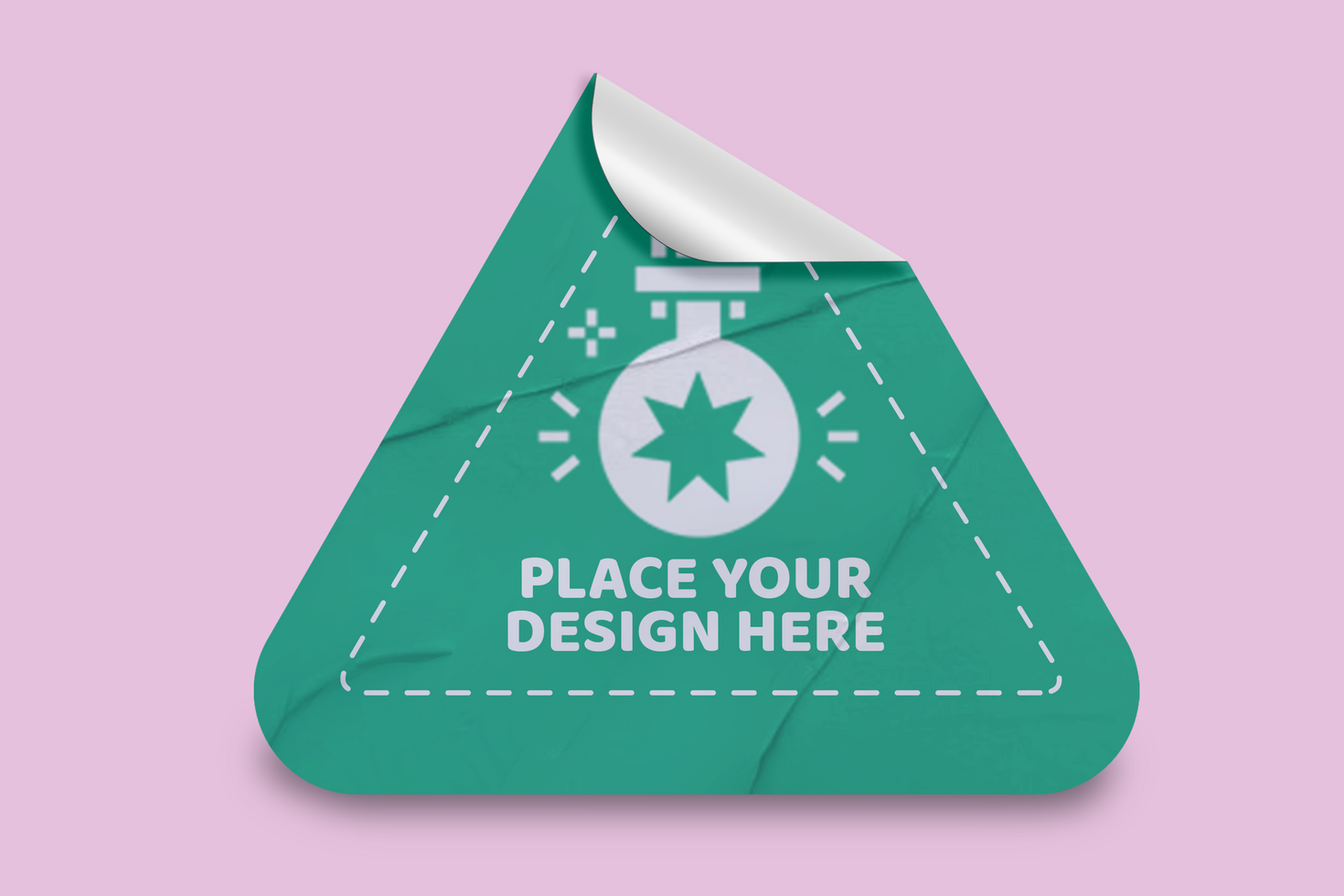 Triangle Glued Sticker Mockup Design Template Promotional Label Tag Mockup psd
