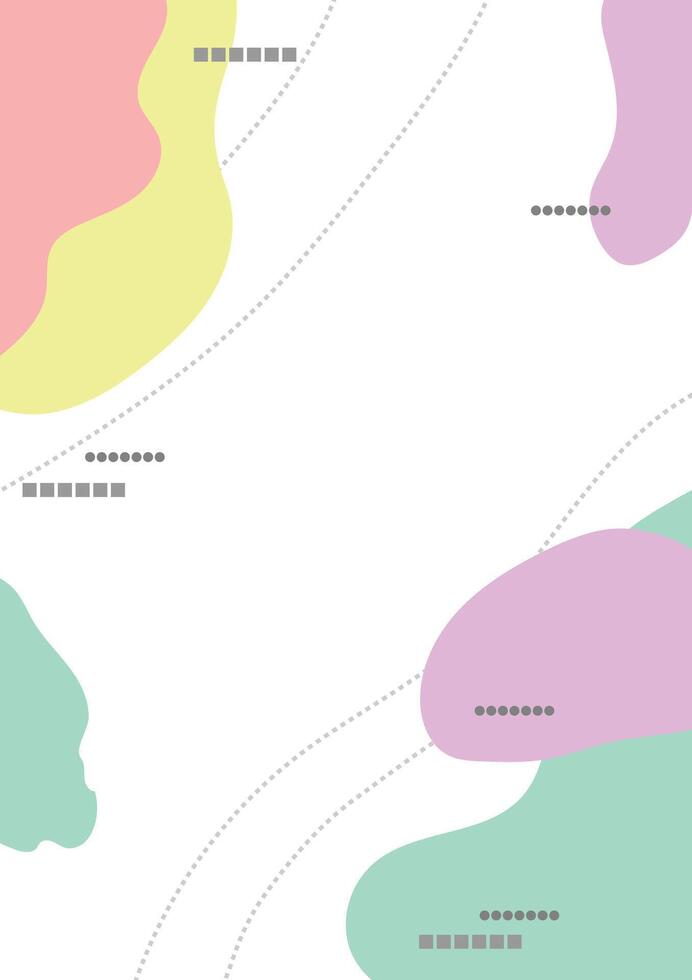 Green, pink yellow and orange geometric curve design shapes on white background. vector