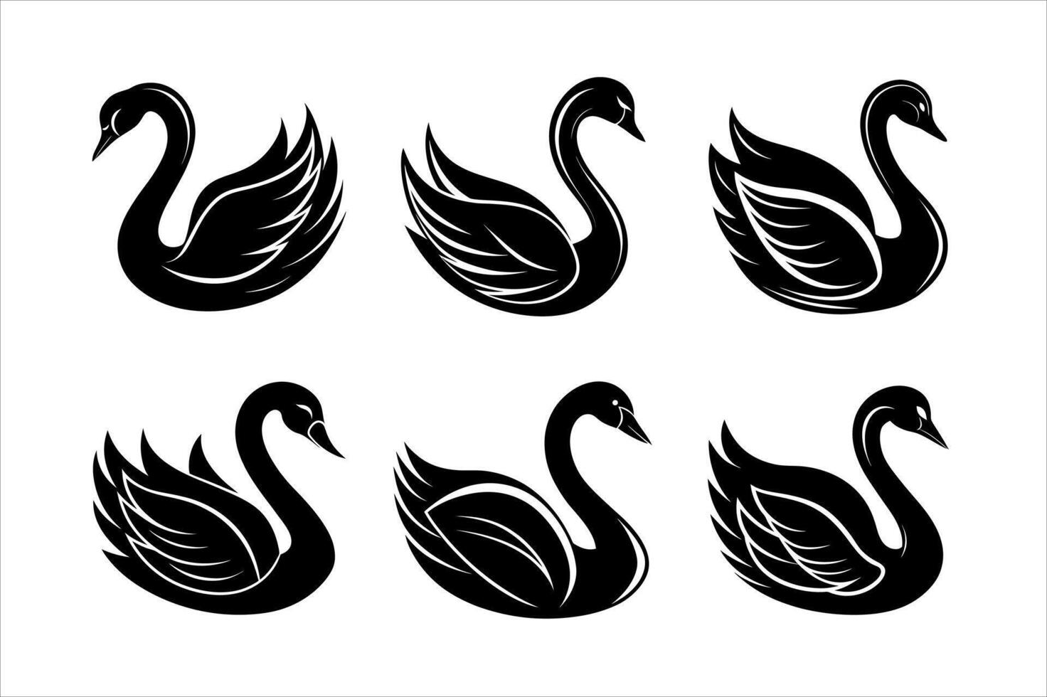 Elegant Black and White Swan vector