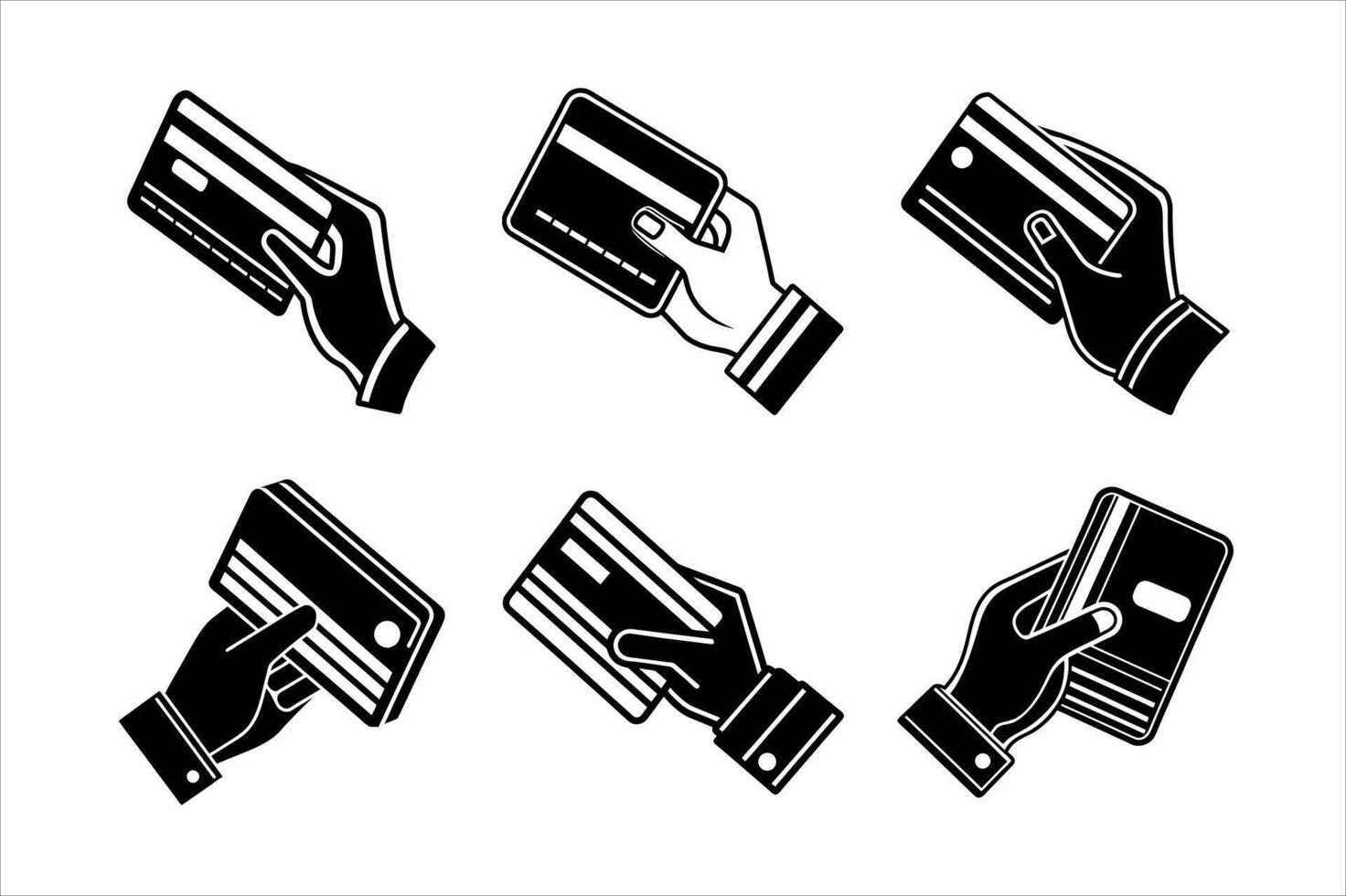 Hands Holding Credit Cards Simple Illustration vector
