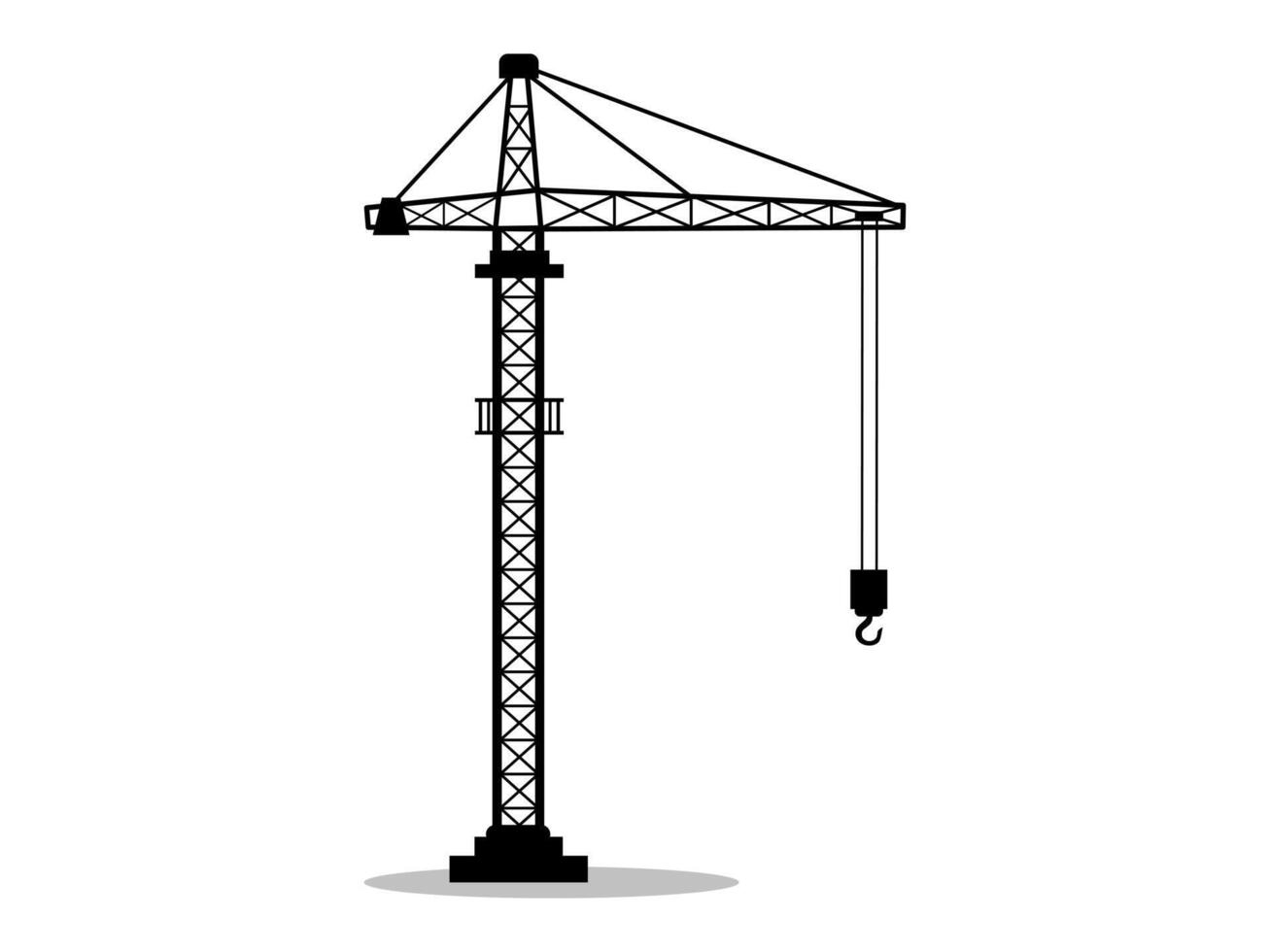 Construction crane silhouette, industrial basics, construction project, architect plan, urban work, urban development vector
