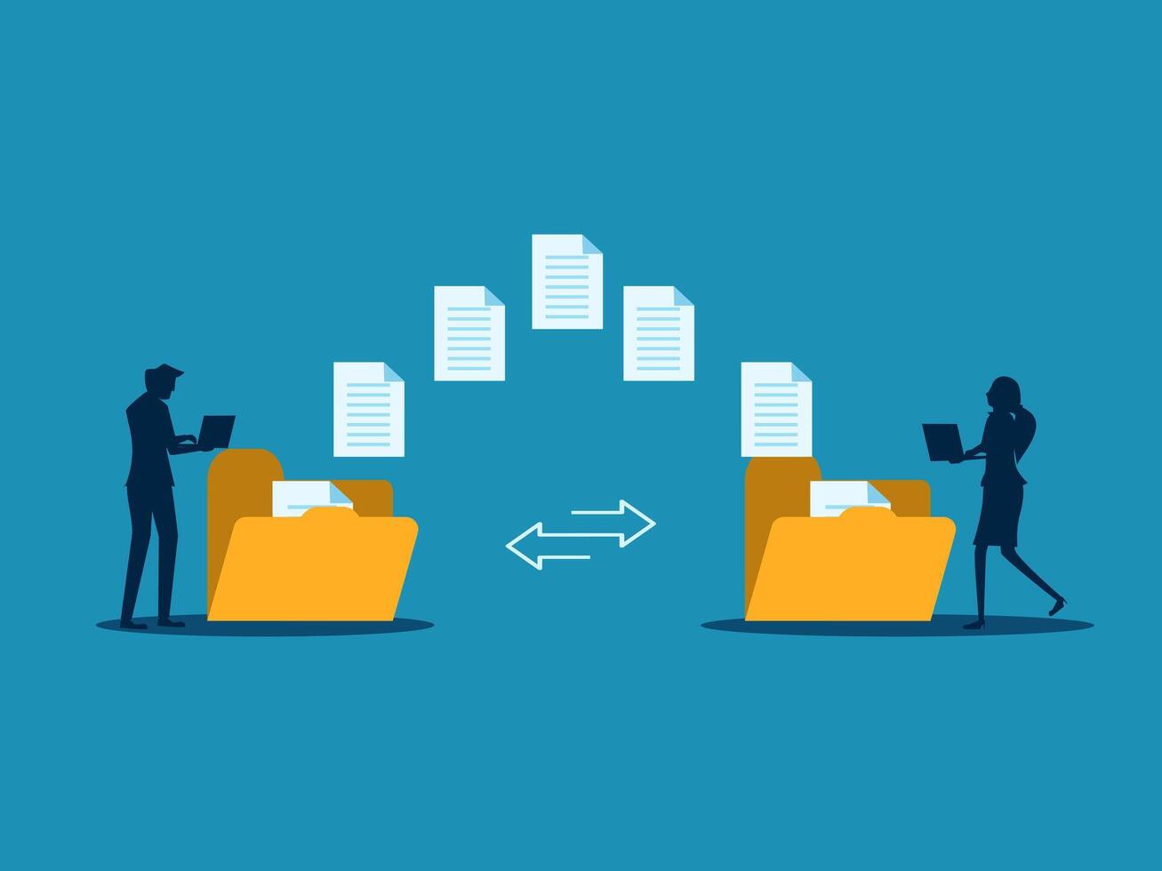 Transfer files, Backup on, Exchange files on folders, Send documents over the Internet vector