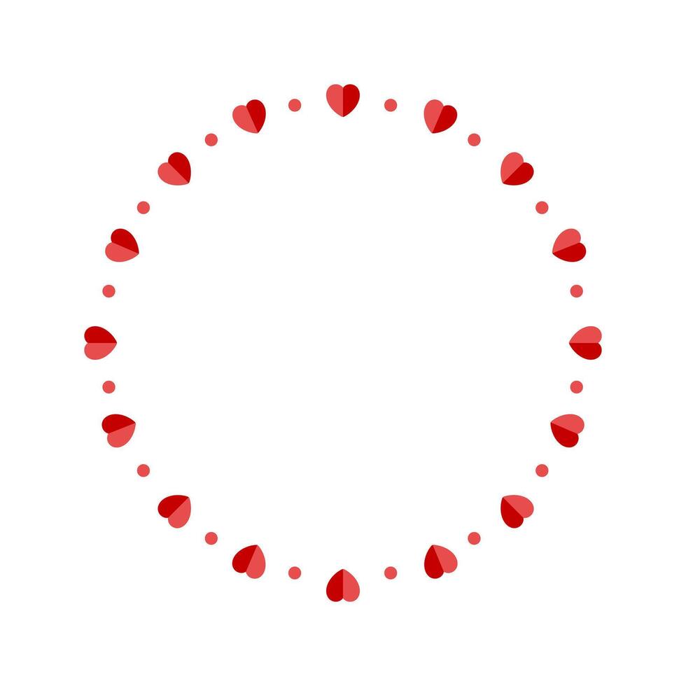Round photo frame made of hearts for lovers vector
