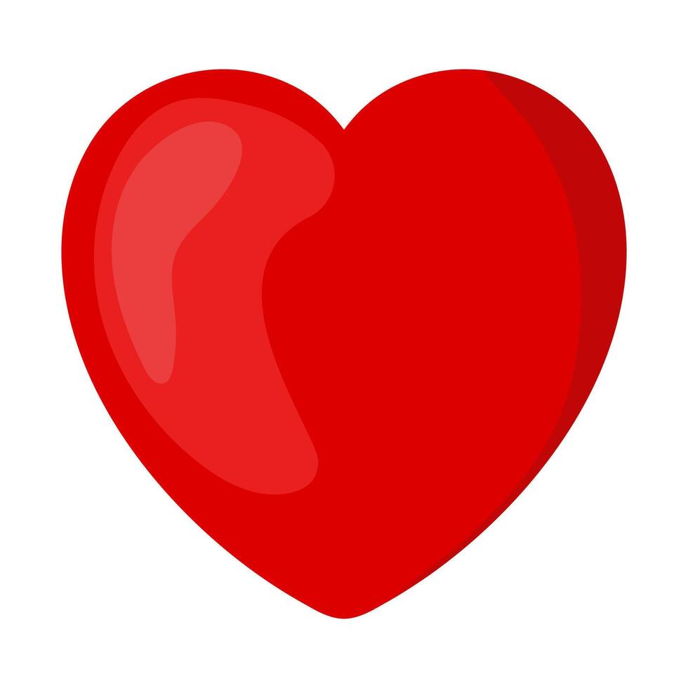 Red heart for valentine's day. vector