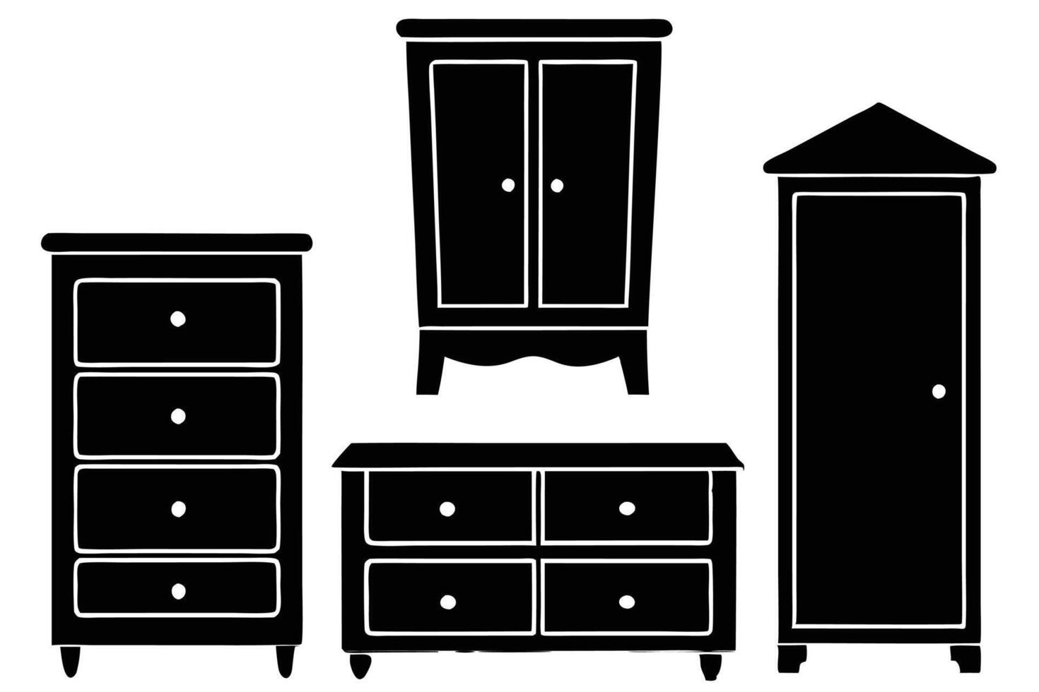 antique furniture set vector