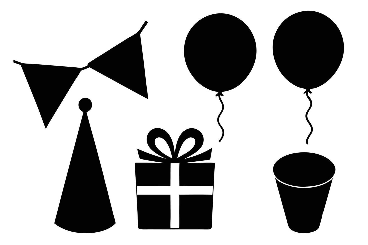 set of balloons, gifts and festival vector