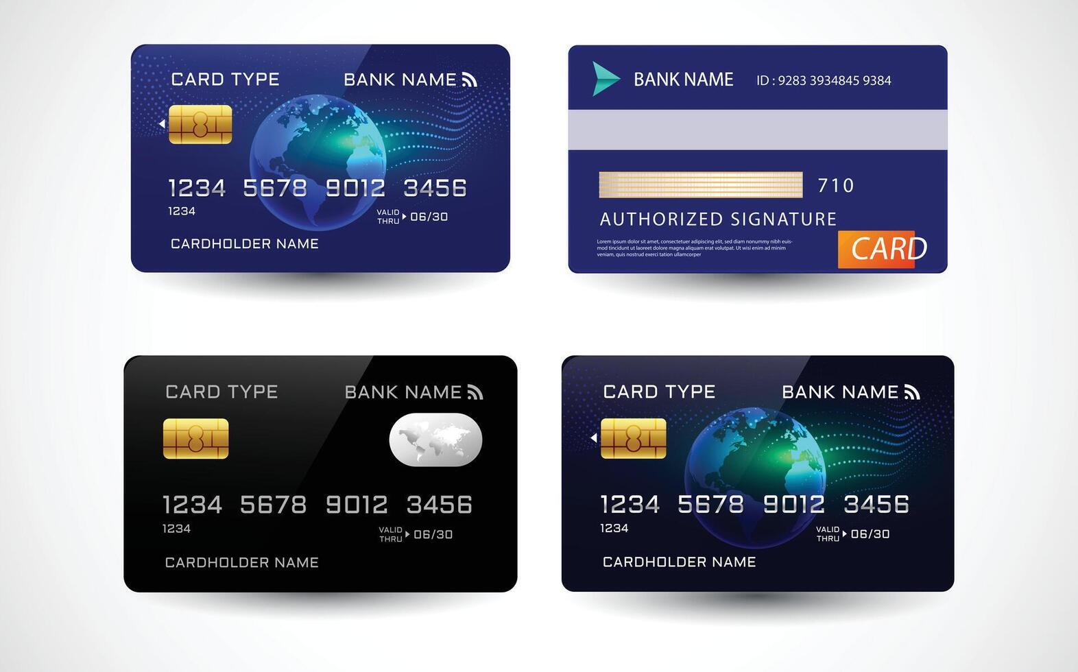 credit card and debit card illustration vector
