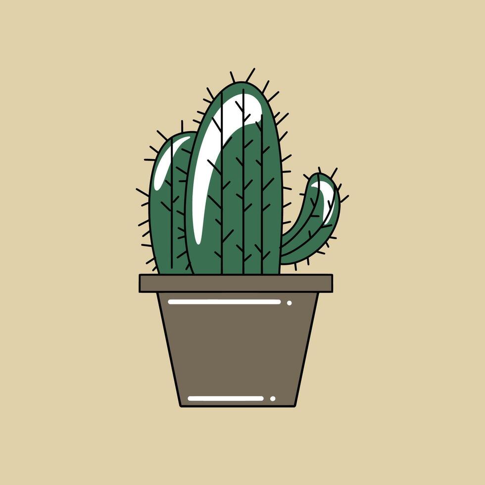 Cactus plant icon vector