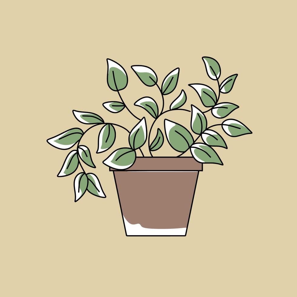 Leaf pot simple icon vector